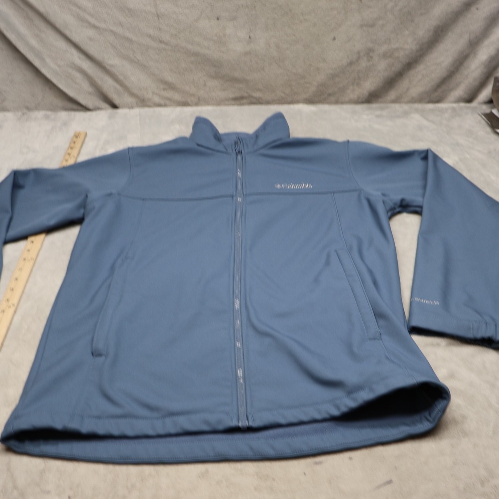 Columbia Jacket Men Large Tall Blue Ascender Softshell Rain Wind Full Zip Hiking